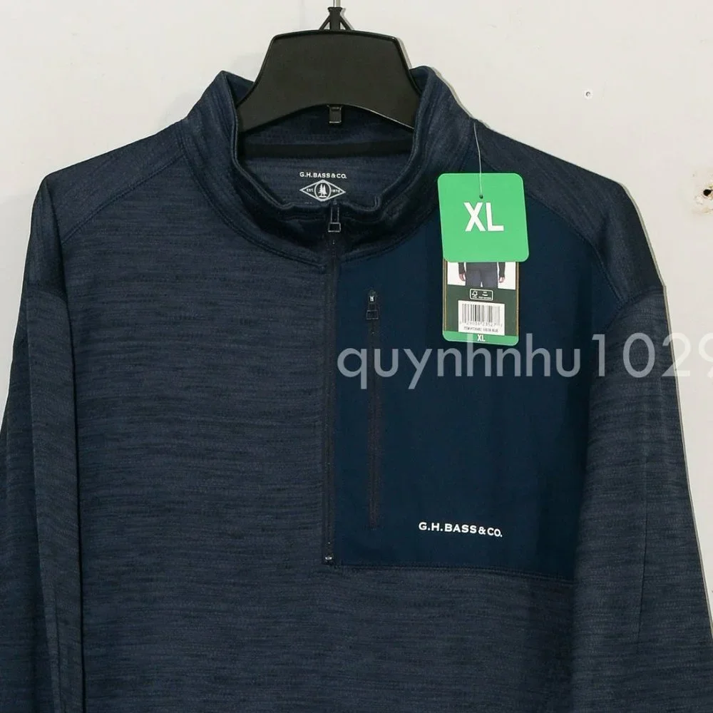 G.H. Bass Men's Quarter Zip Fleece Top - Picture 3 of 7